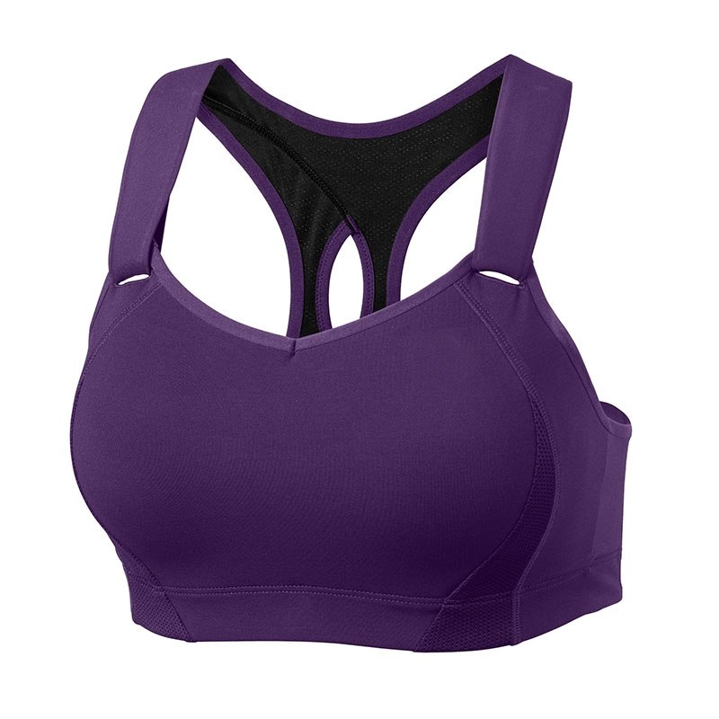Purple Mesh Racerback Sports Bra